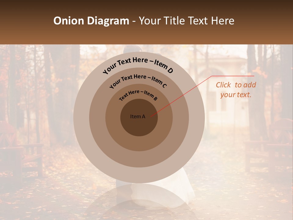 A Bride And Groom Kissing In A Park PowerPoint Template