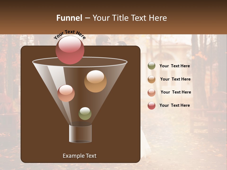 A Bride And Groom Kissing In A Park PowerPoint Template