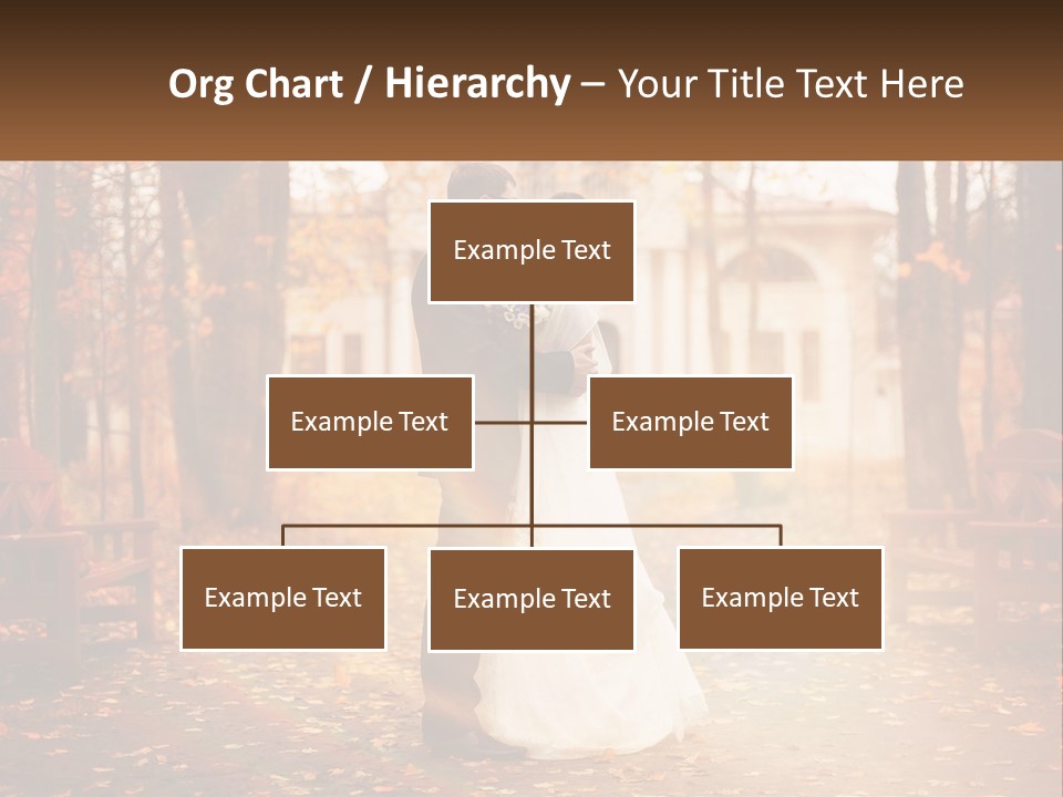 A Bride And Groom Kissing In A Park PowerPoint Template