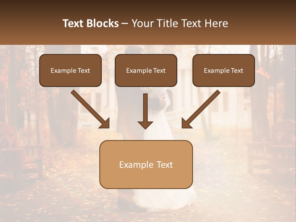 A Bride And Groom Kissing In A Park PowerPoint Template