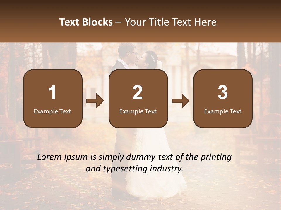 A Bride And Groom Kissing In A Park PowerPoint Template