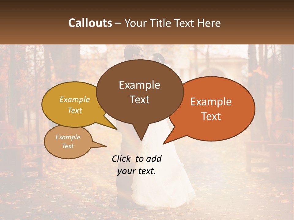 A Bride And Groom Kissing In A Park PowerPoint Template