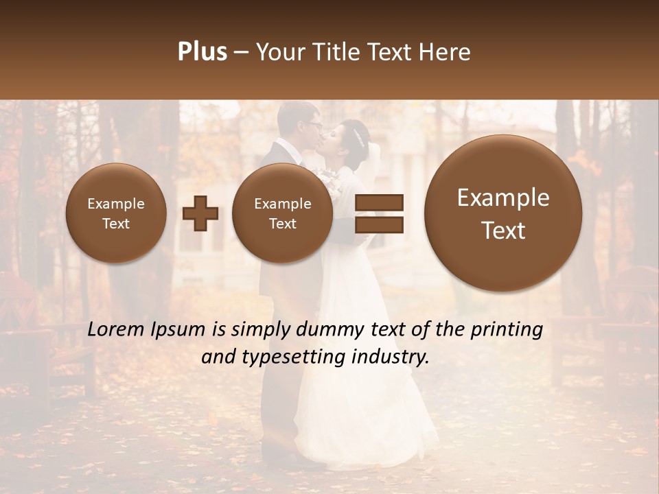 A Bride And Groom Kissing In A Park PowerPoint Template