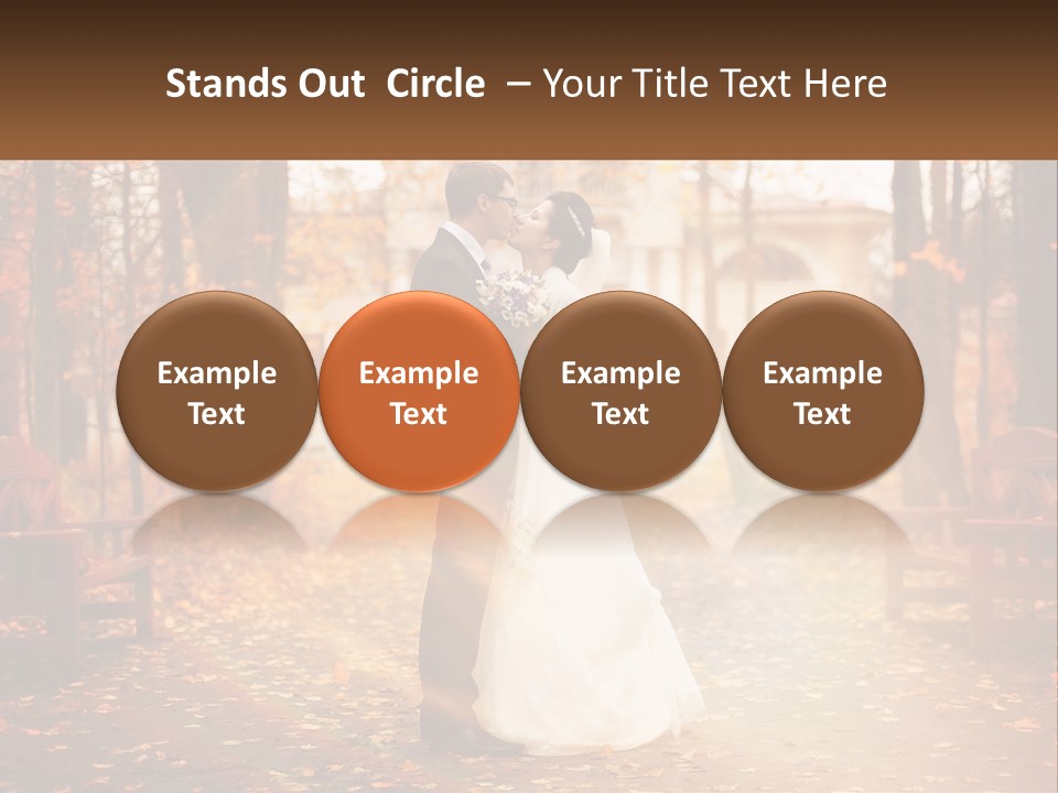 A Bride And Groom Kissing In A Park PowerPoint Template