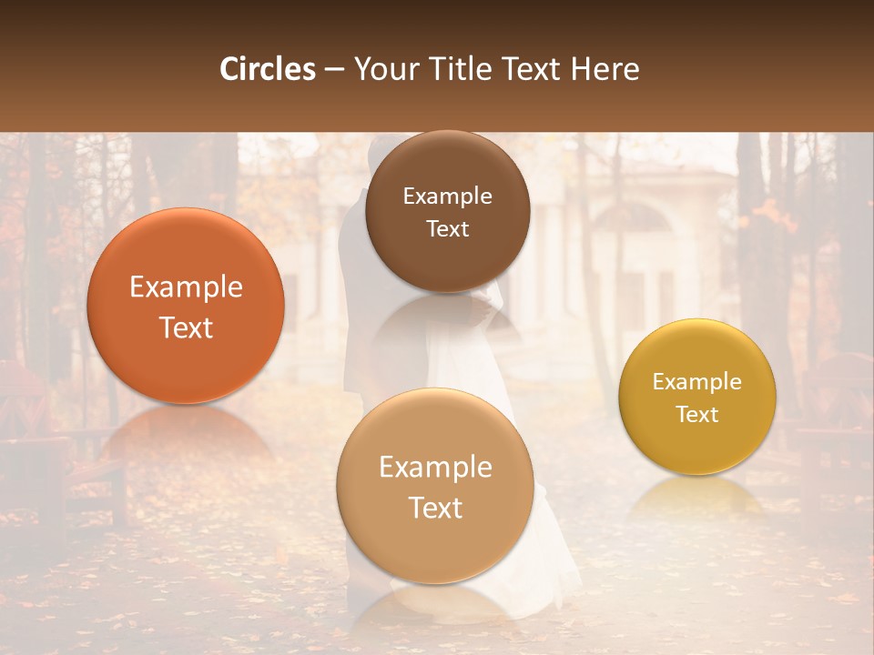 A Bride And Groom Kissing In A Park PowerPoint Template