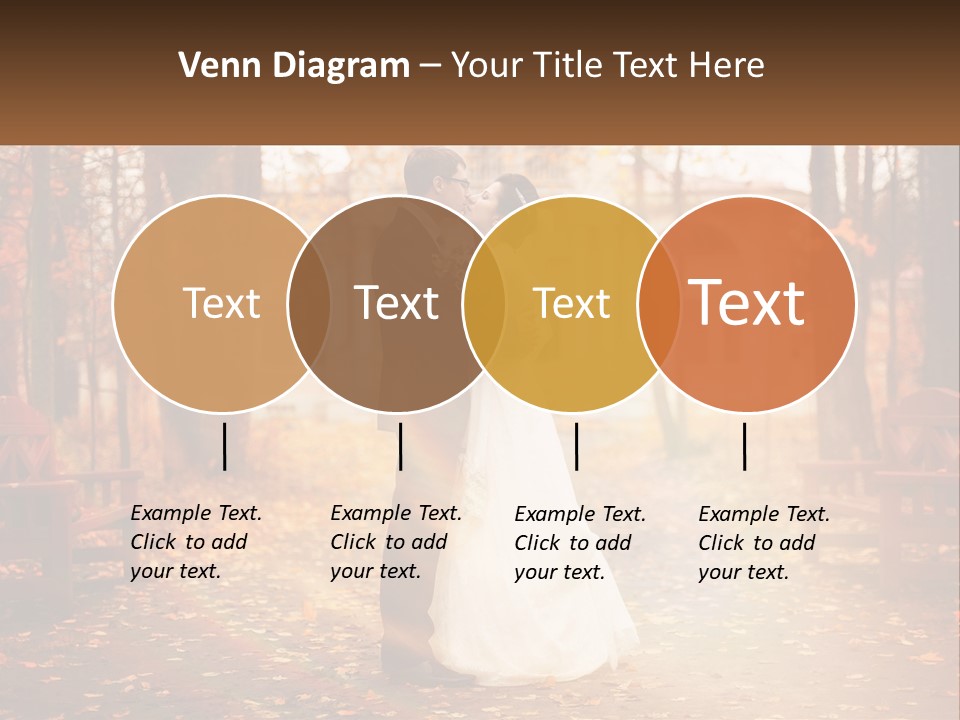 A Bride And Groom Kissing In A Park PowerPoint Template