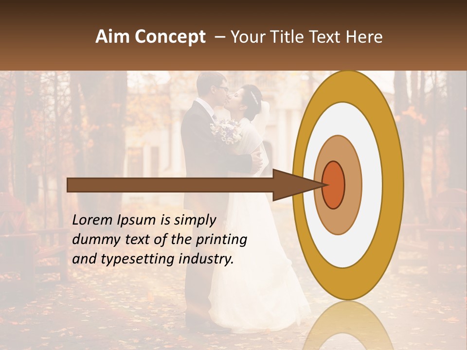A Bride And Groom Kissing In A Park PowerPoint Template