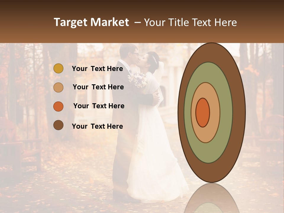 A Bride And Groom Kissing In A Park PowerPoint Template