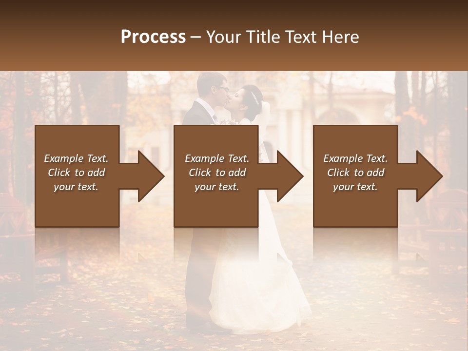 A Bride And Groom Kissing In A Park PowerPoint Template