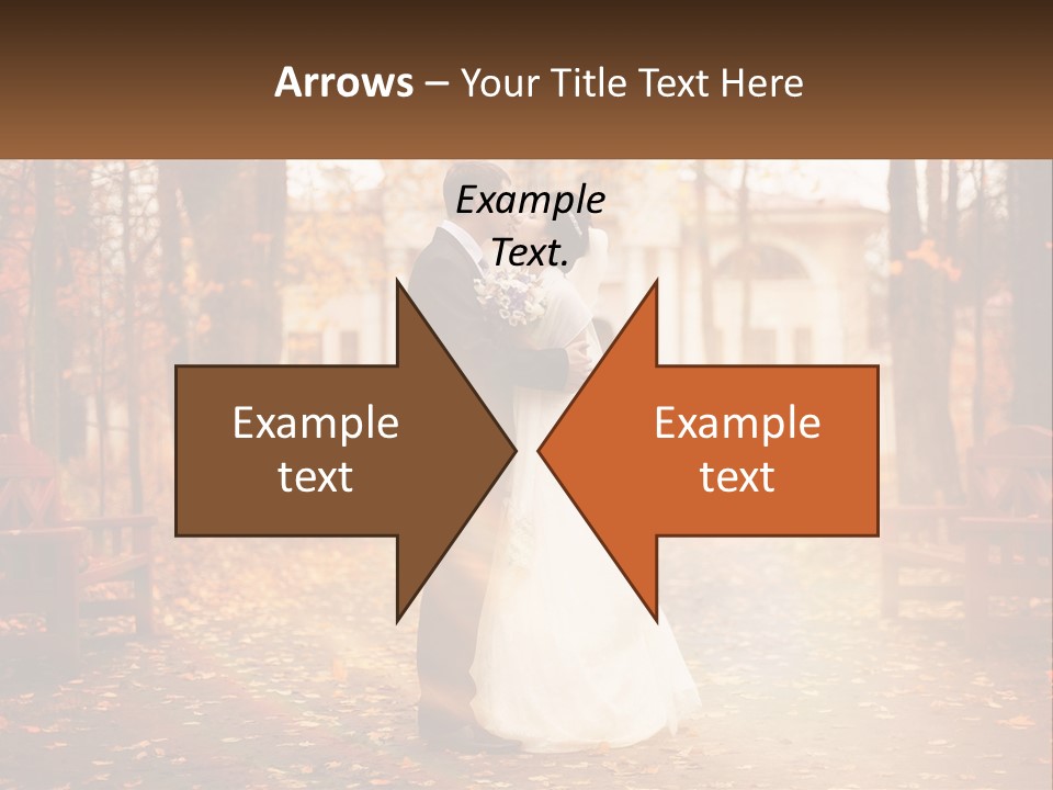 A Bride And Groom Kissing In A Park PowerPoint Template