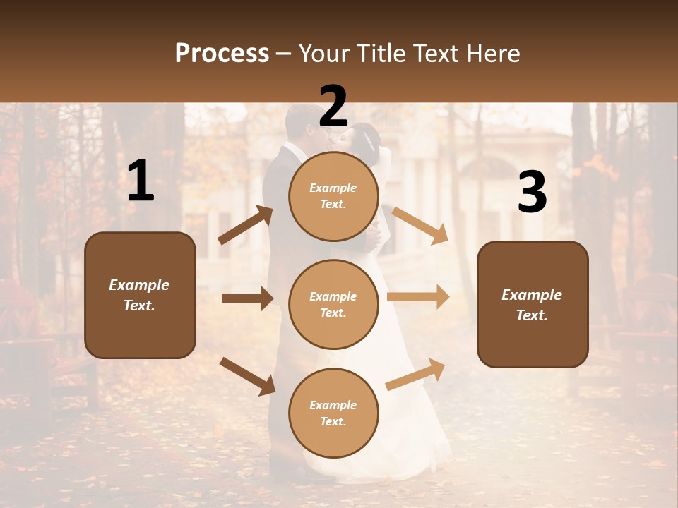 A Bride And Groom Kissing In A Park PowerPoint Template
