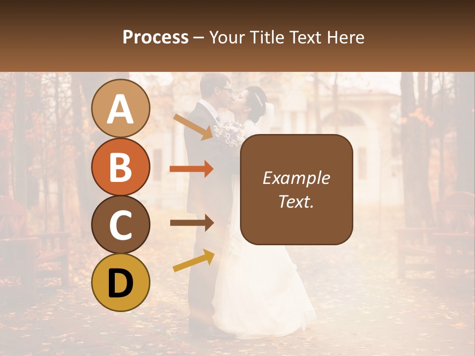 A Bride And Groom Kissing In A Park PowerPoint Template