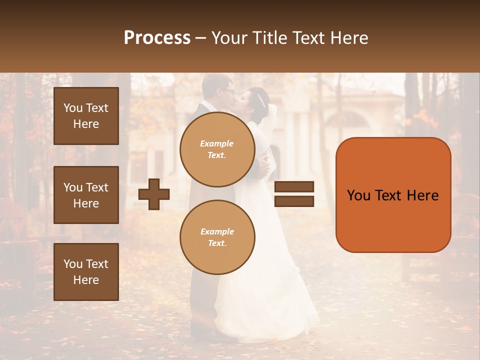 A Bride And Groom Kissing In A Park PowerPoint Template