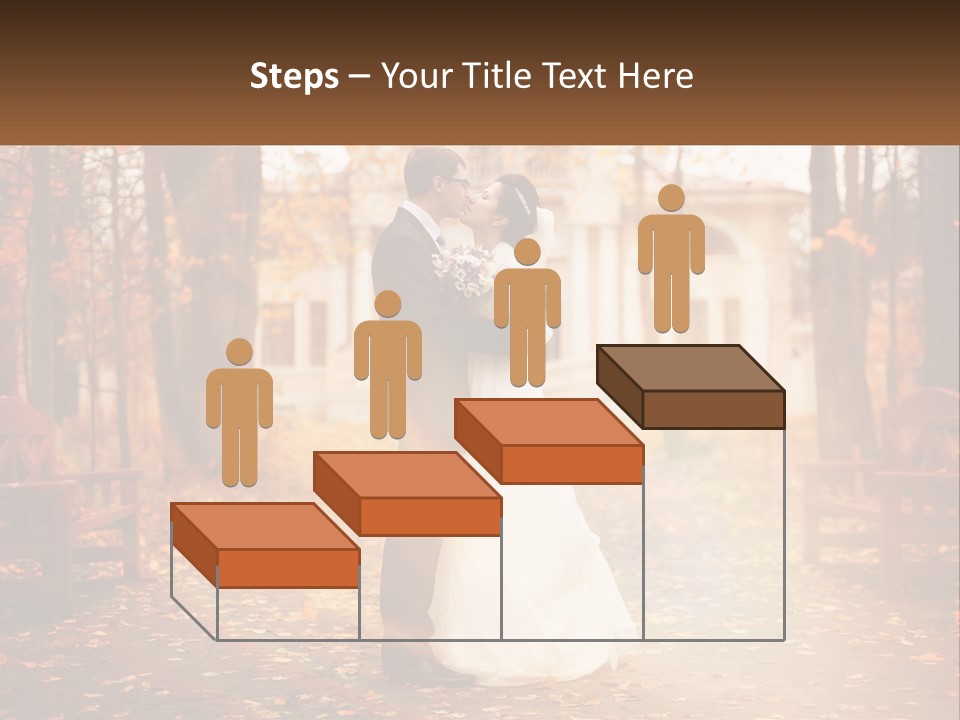 A Bride And Groom Kissing In A Park PowerPoint Template