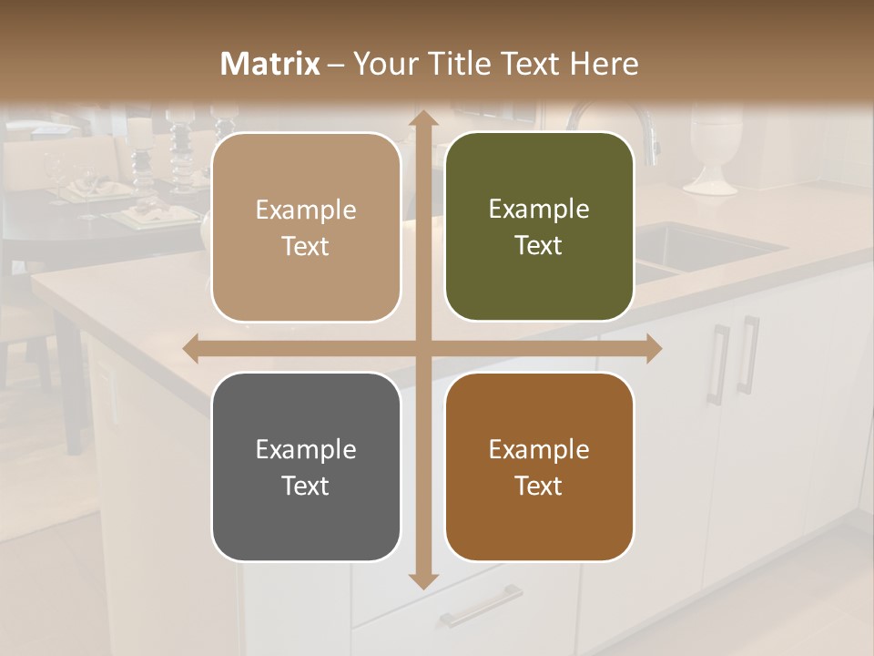 A Kitchen With A Center Island And A Sink PowerPoint Template