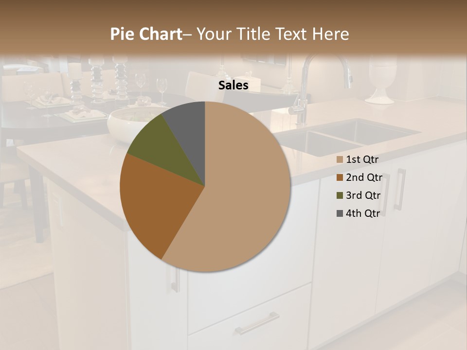 A Kitchen With A Center Island And A Sink PowerPoint Template