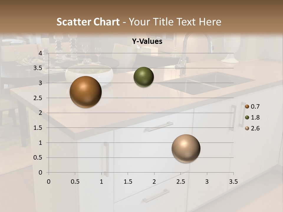 A Kitchen With A Center Island And A Sink PowerPoint Template