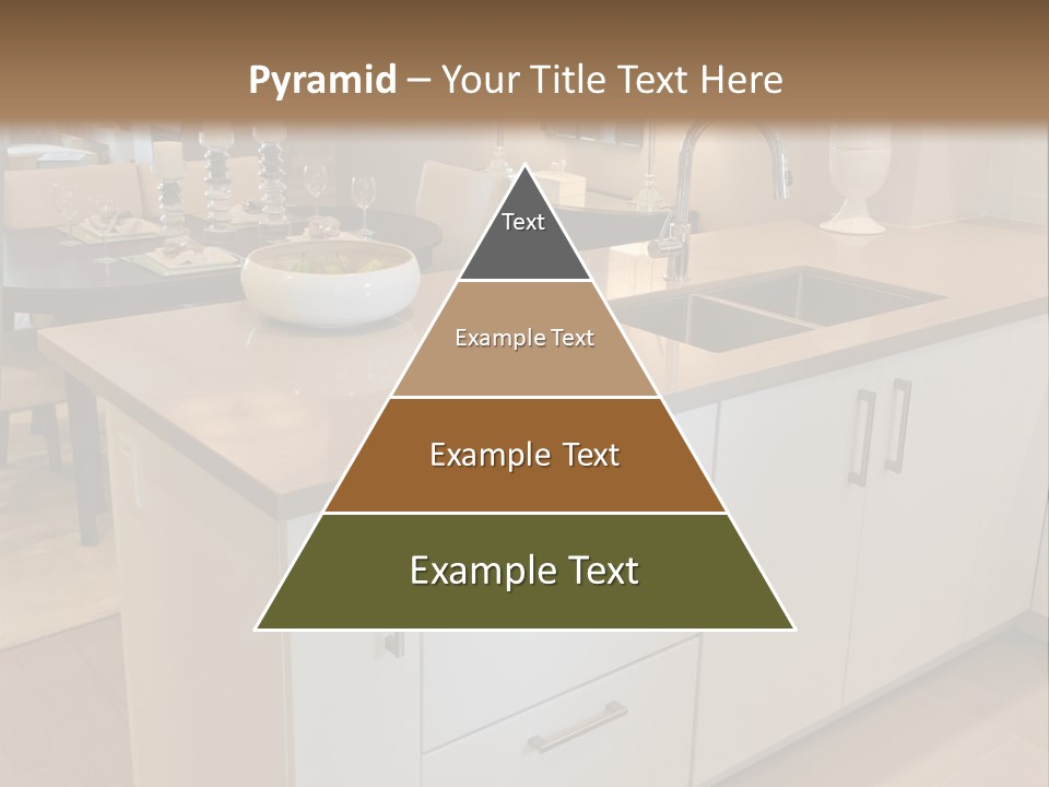 A Kitchen With A Center Island And A Sink PowerPoint Template