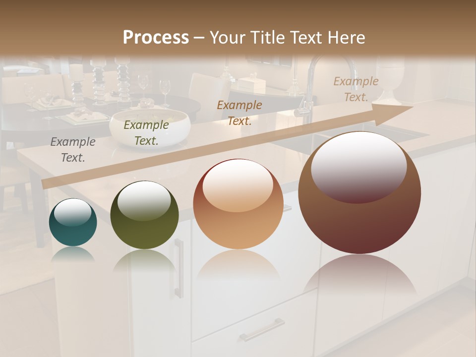 A Kitchen With A Center Island And A Sink PowerPoint Template