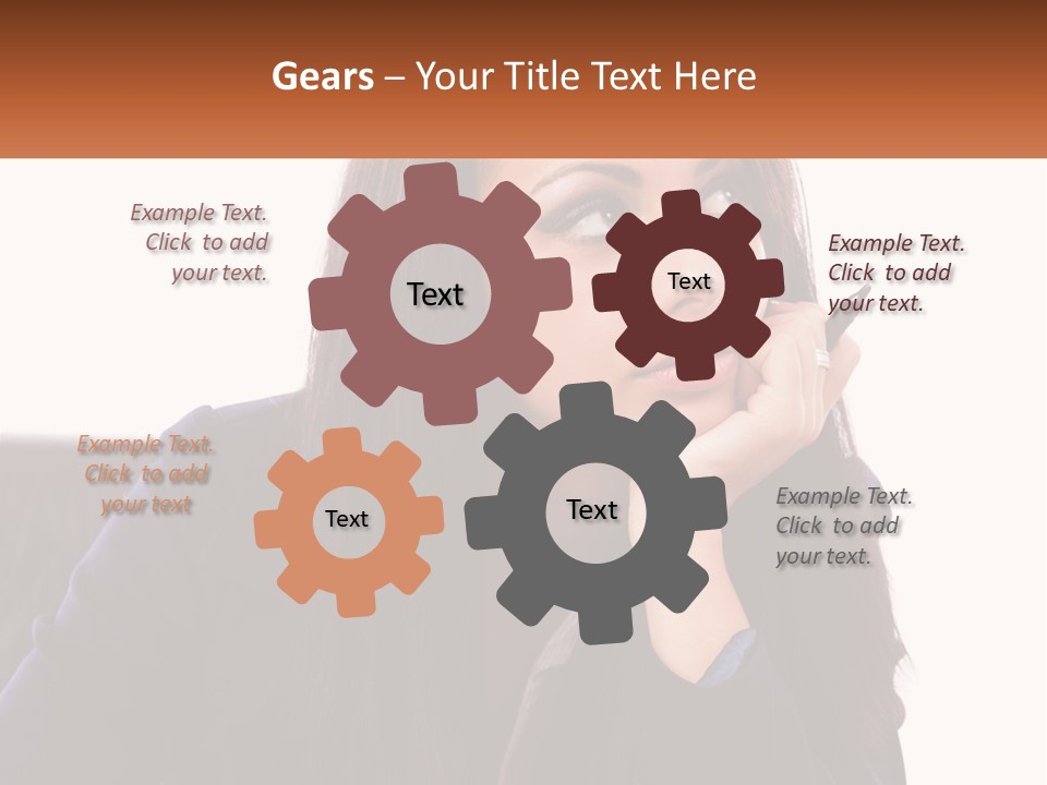 A Woman Holding A Pen In Front Of Her Face PowerPoint Template