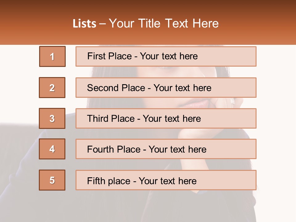 A Woman Holding A Pen In Front Of Her Face PowerPoint Template
