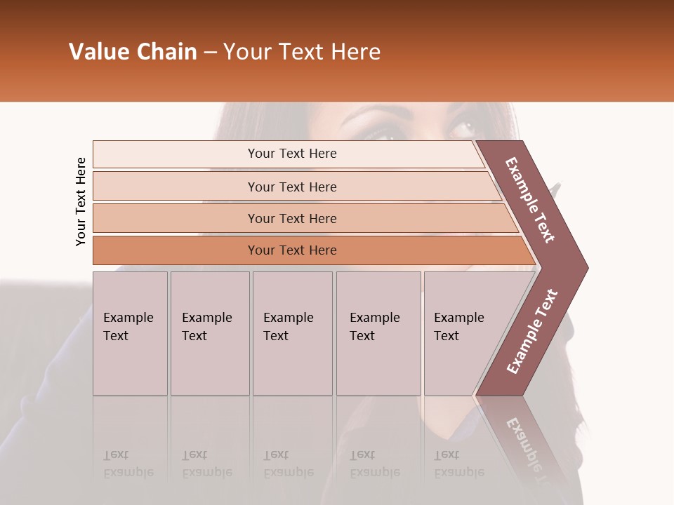A Woman Holding A Pen In Front Of Her Face PowerPoint Template