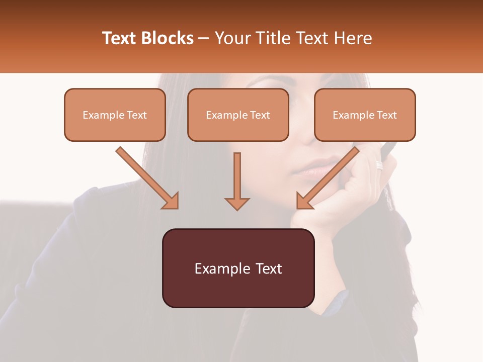 A Woman Holding A Pen In Front Of Her Face PowerPoint Template
