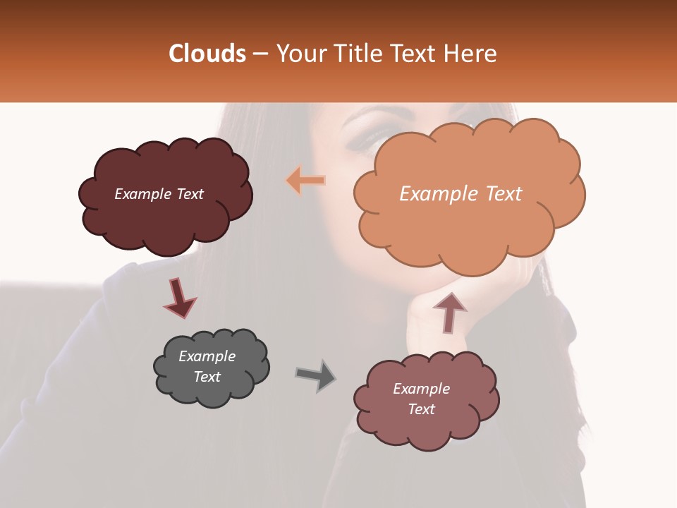 A Woman Holding A Pen In Front Of Her Face PowerPoint Template