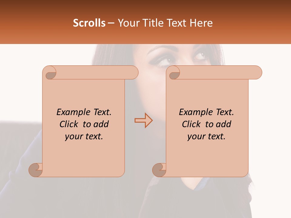A Woman Holding A Pen In Front Of Her Face PowerPoint Template