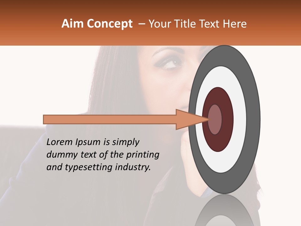 A Woman Holding A Pen In Front Of Her Face PowerPoint Template