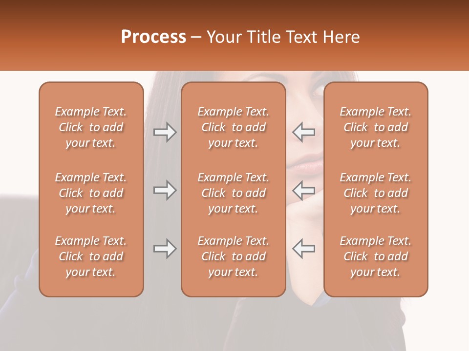 A Woman Holding A Pen In Front Of Her Face PowerPoint Template