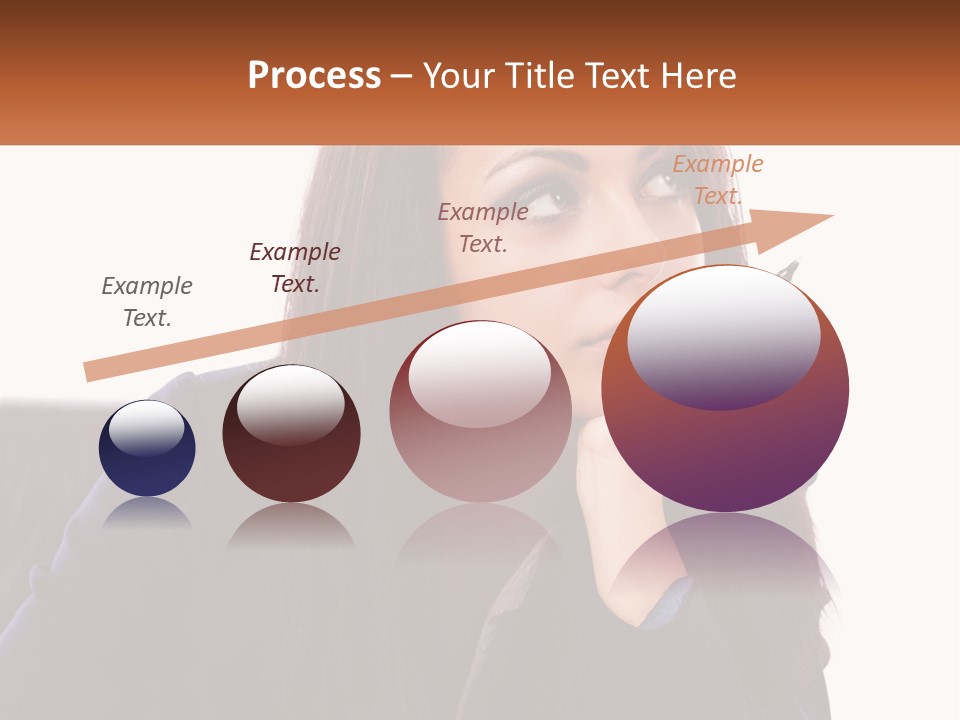 A Woman Holding A Pen In Front Of Her Face PowerPoint Template