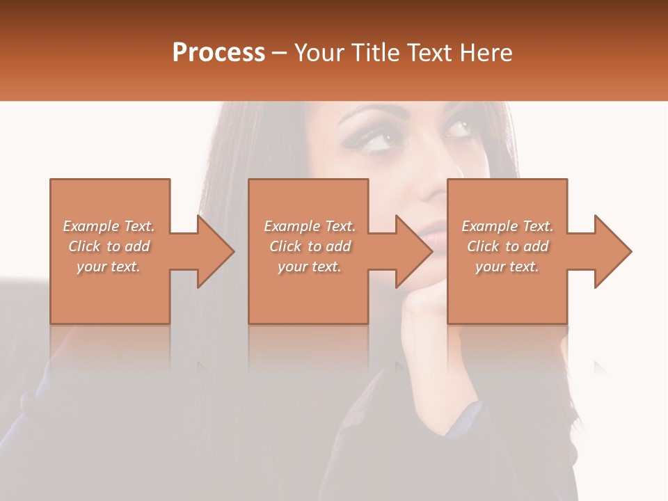 A Woman Holding A Pen In Front Of Her Face PowerPoint Template