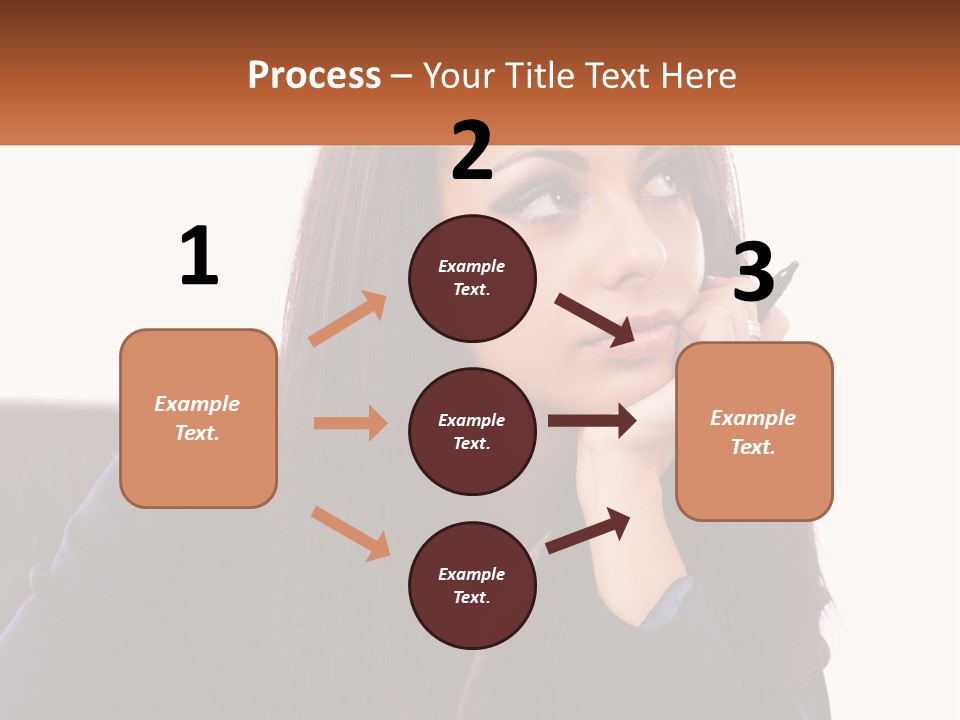 A Woman Holding A Pen In Front Of Her Face PowerPoint Template