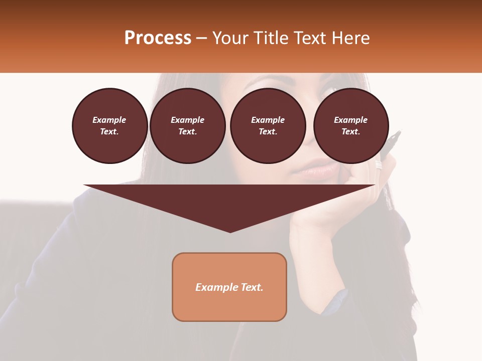 A Woman Holding A Pen In Front Of Her Face PowerPoint Template