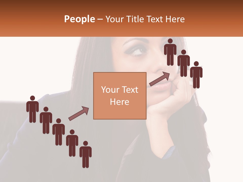 A Woman Holding A Pen In Front Of Her Face PowerPoint Template