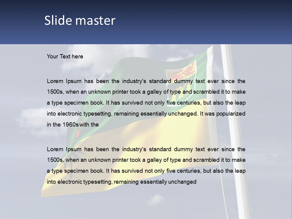 A Flag With A Flag Pole In The Foreground PowerPoint Template