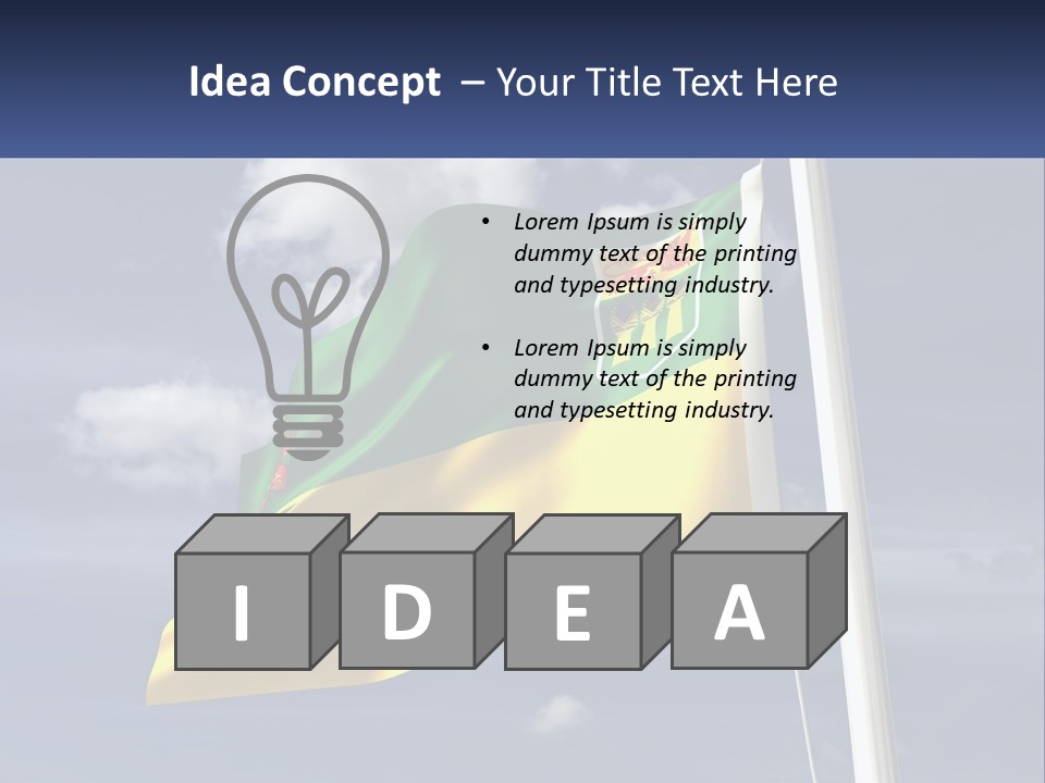 A Flag With A Flag Pole In The Foreground PowerPoint Template