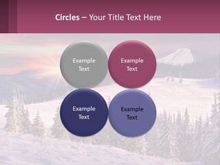 A Snowy Mountain With Trees And A Sunset In The Background PowerPoint Template
