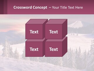 A Snowy Mountain With Trees And A Sunset In The Background PowerPoint Template