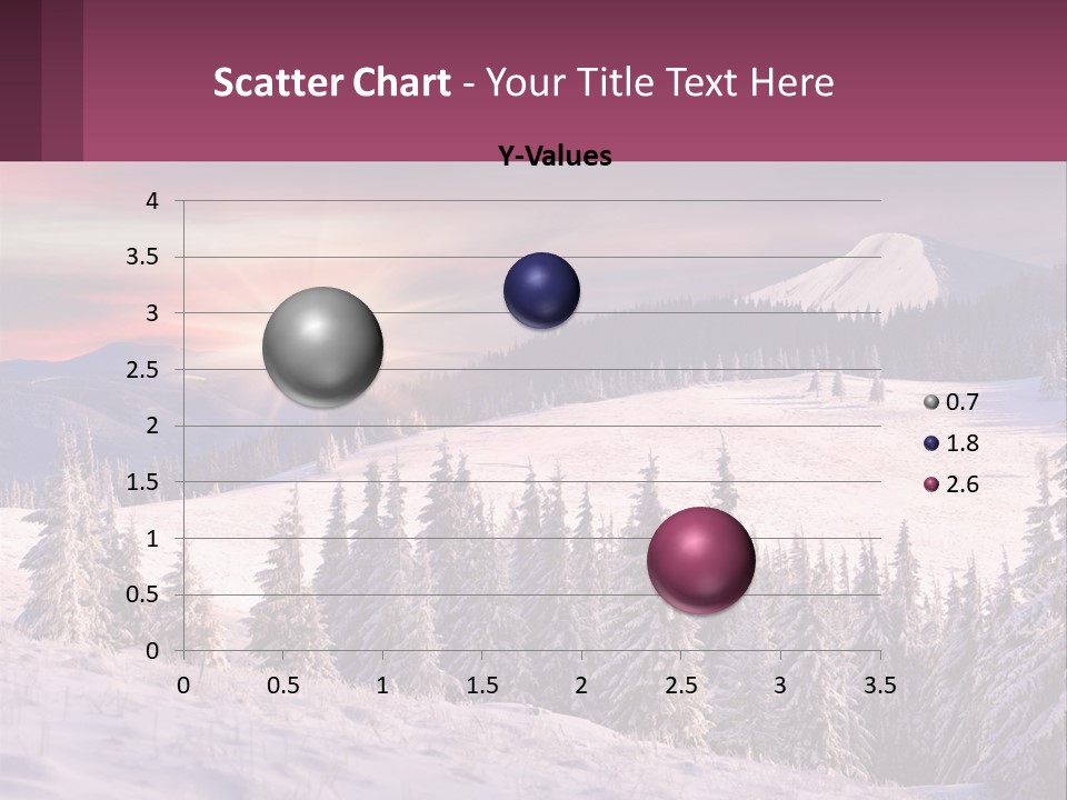 A Snowy Mountain With Trees And A Sunset In The Background PowerPoint Template