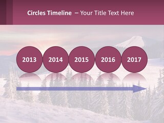 A Snowy Mountain With Trees And A Sunset In The Background PowerPoint Template