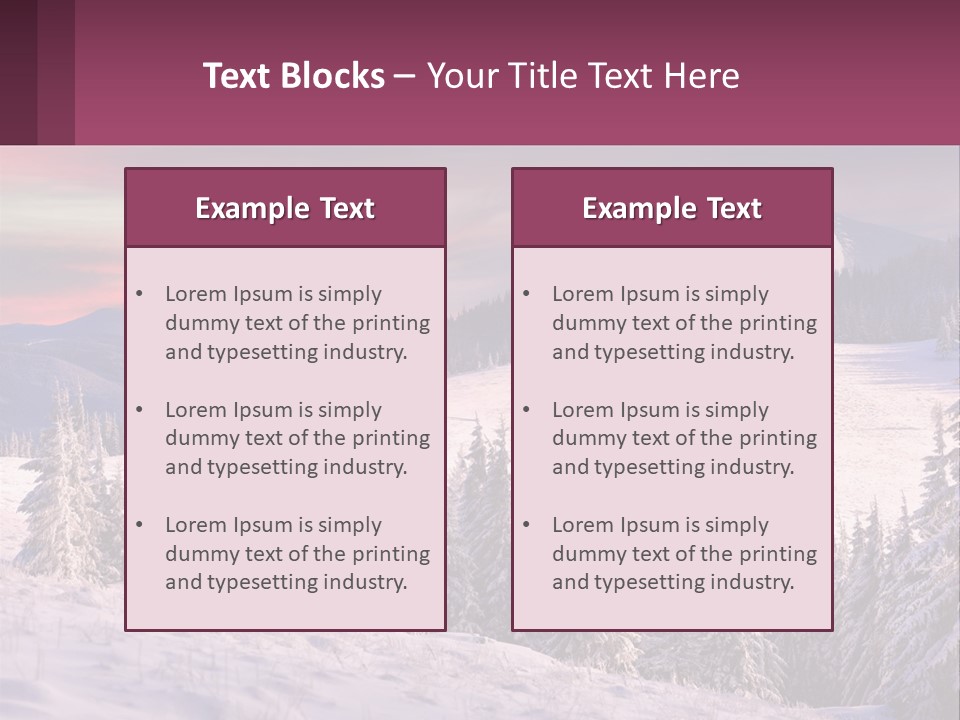 A Snowy Mountain With Trees And A Sunset In The Background PowerPoint Template