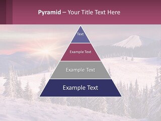 A Snowy Mountain With Trees And A Sunset In The Background PowerPoint Template