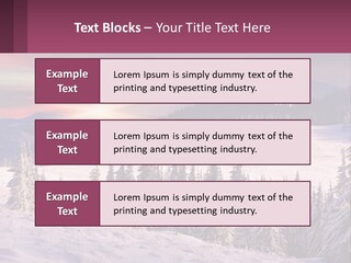 A Snowy Mountain With Trees And A Sunset In The Background PowerPoint Template