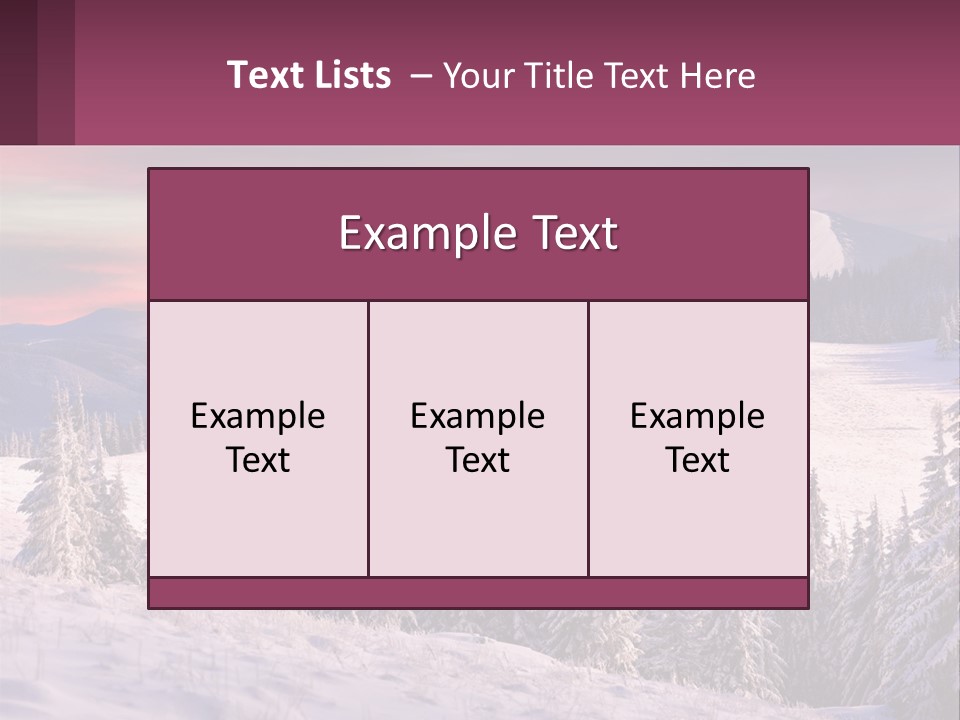A Snowy Mountain With Trees And A Sunset In The Background PowerPoint Template