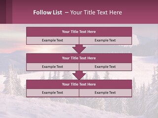 A Snowy Mountain With Trees And A Sunset In The Background PowerPoint Template