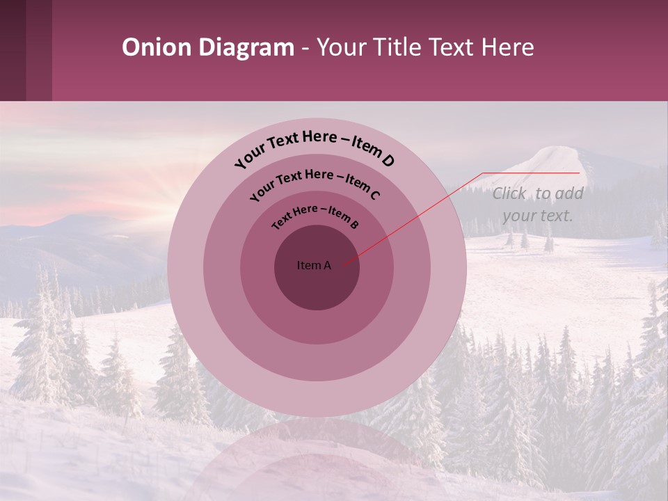 A Snowy Mountain With Trees And A Sunset In The Background PowerPoint Template