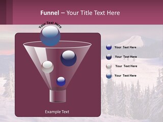 A Snowy Mountain With Trees And A Sunset In The Background PowerPoint Template
