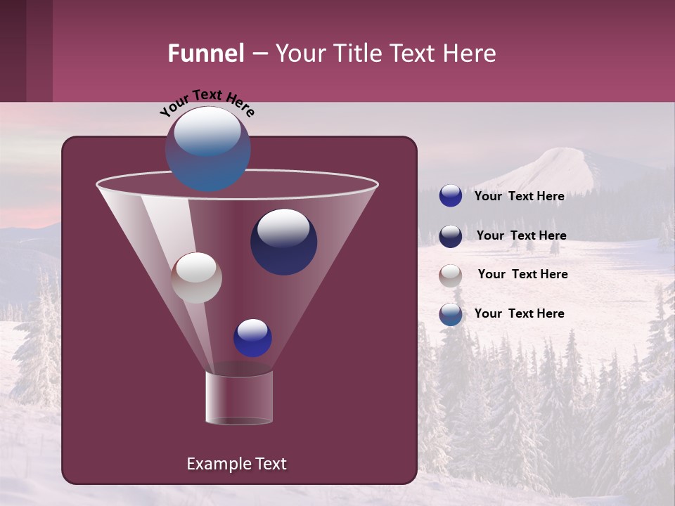 A Snowy Mountain With Trees And A Sunset In The Background PowerPoint Template